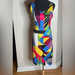 Colorful Geometric Print Dress